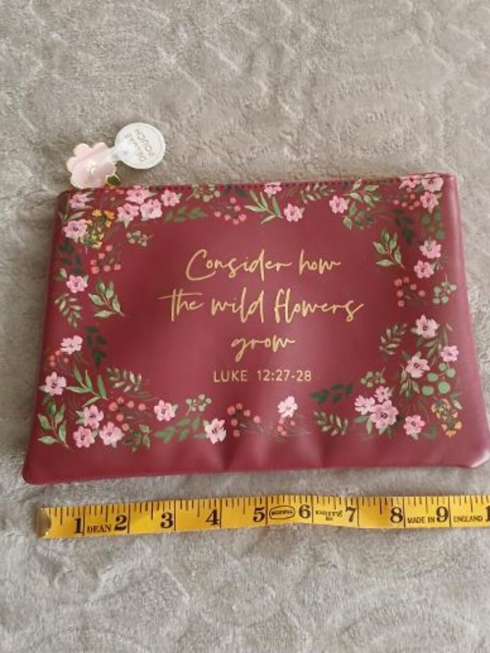 Beth deluxe floral pouch NWT